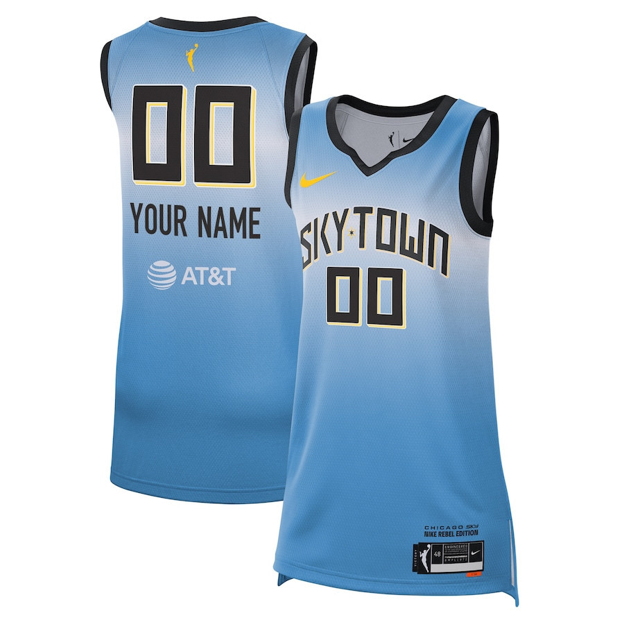 Chicago Sky Unisex 2024 Rebel Edition Custom Jersey - Light Blue