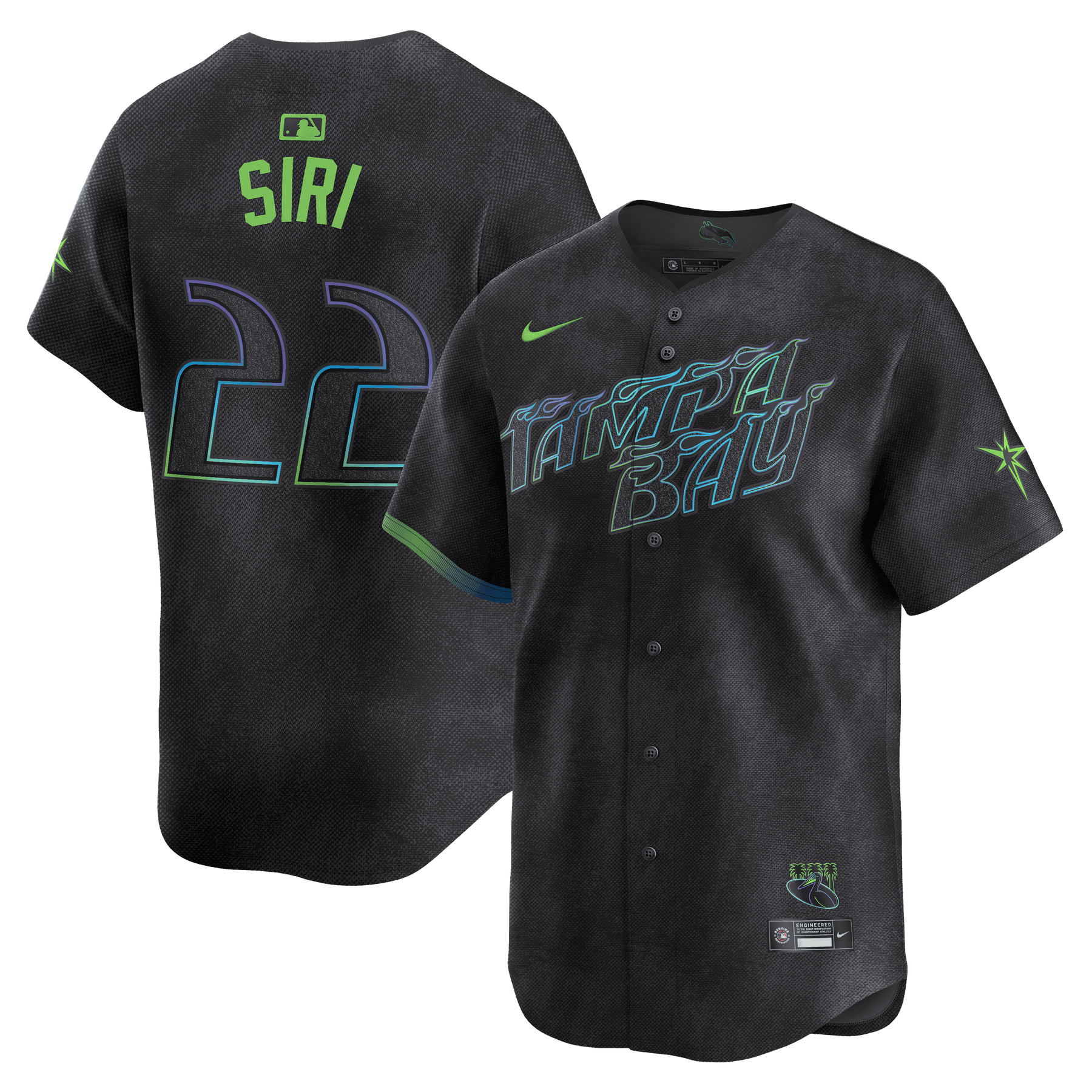 Jose Siri 22 Tampa Bay Rays 2024 City Connect Limited Men Jersey - Charcoal
