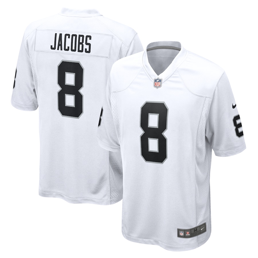 Mens Las Vegas Raiders Josh Jacobs  White Game Player Jersey