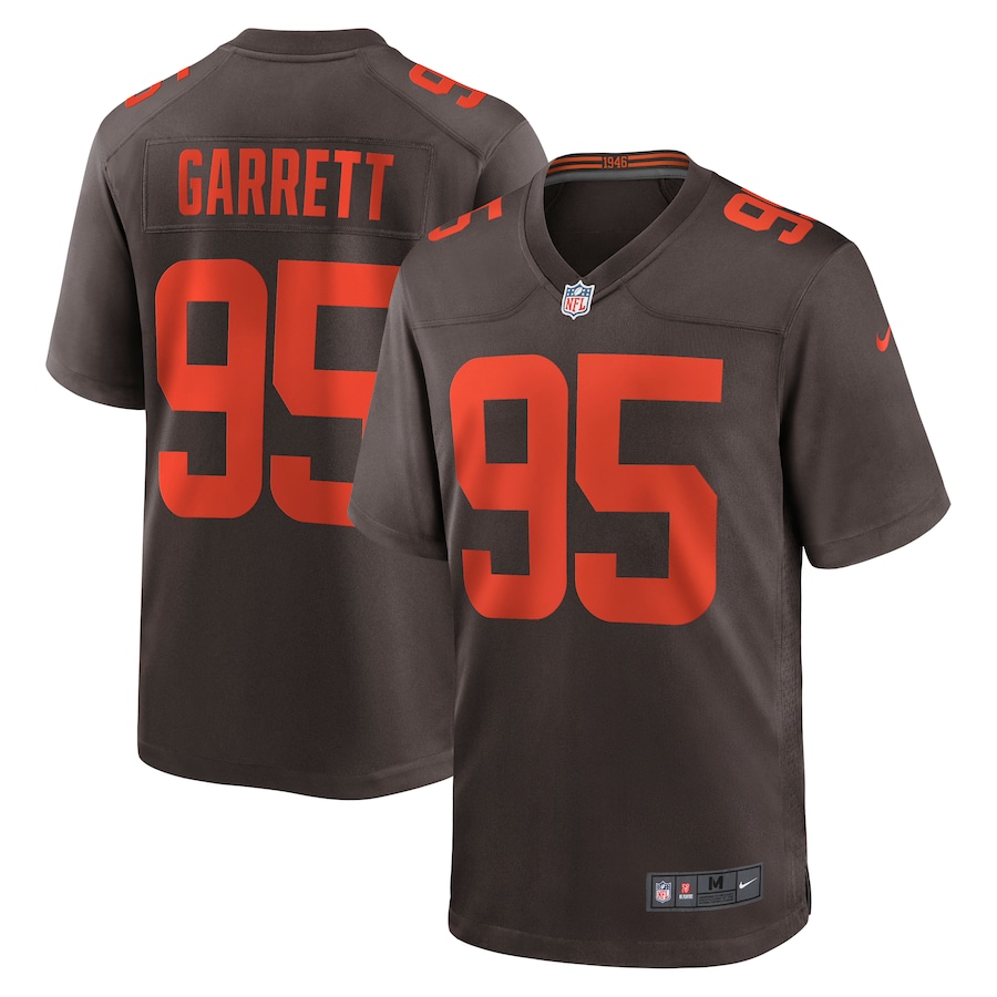 Mens Cleveland Browns Myles Garrett  Brown Alternate Game Jersey