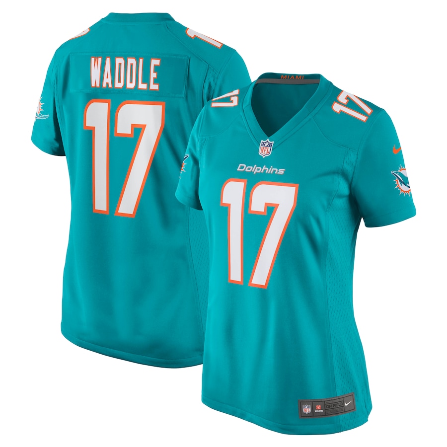 Womens Miami Dolphins Jaylen Waddle  Aqua Game Player Jersey