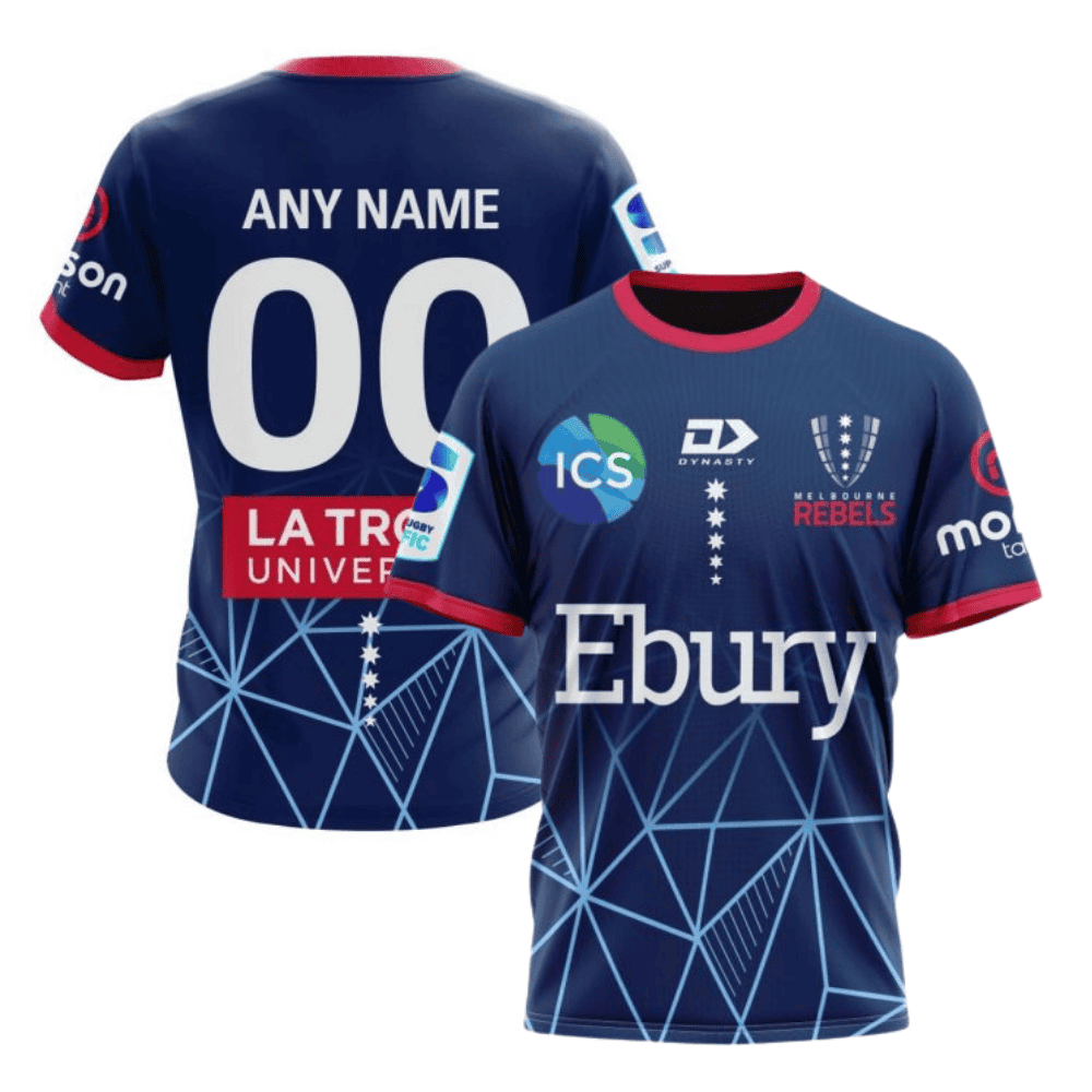 Super Rugby Melbourne Rebels 2023 Home Kits Custom AOP T-Shirt - Navy