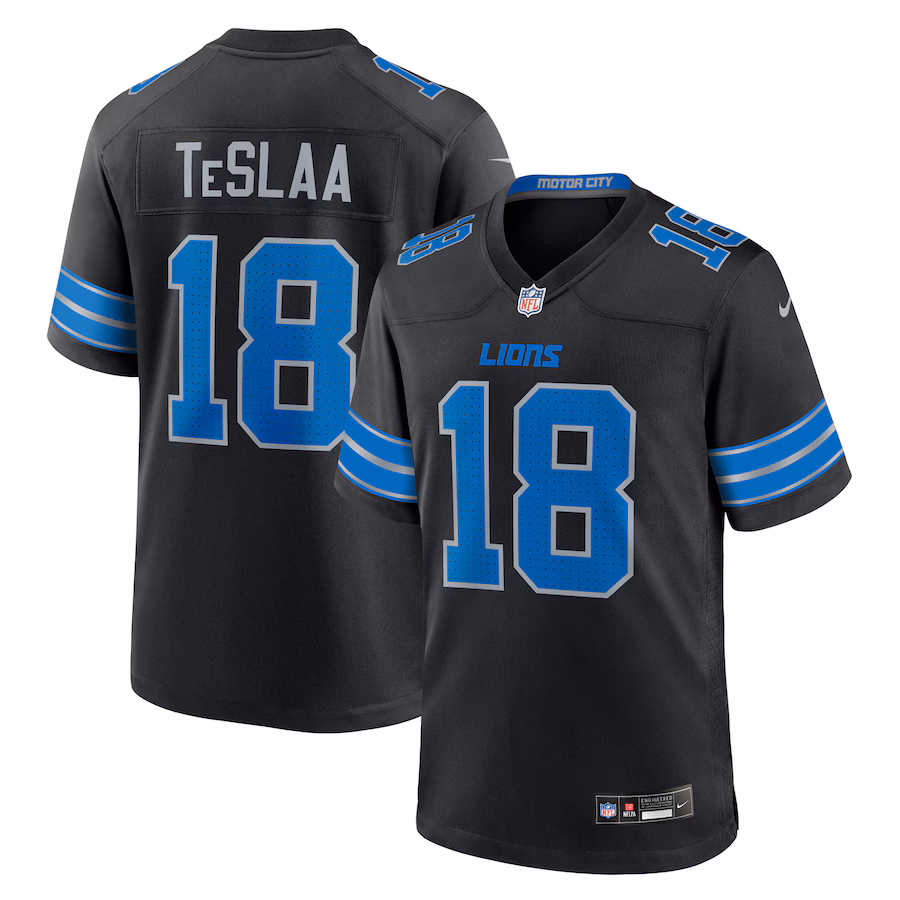 Isaac TeSlaa Detroit Lions  Alternate Game Player Jersey - Black