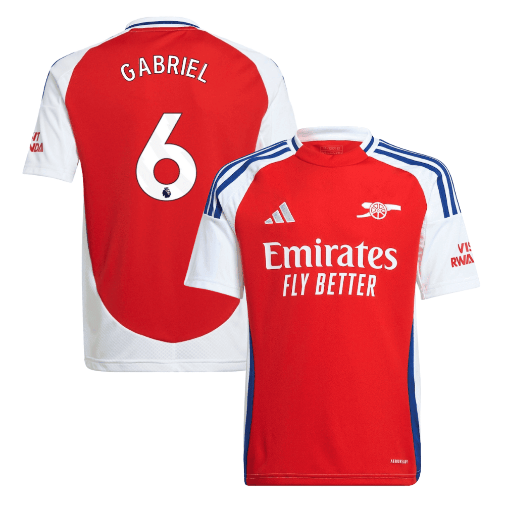Gabriel Magalhaes 6 Arsenal 2024/25 Home YOUTH Jersey - Red
