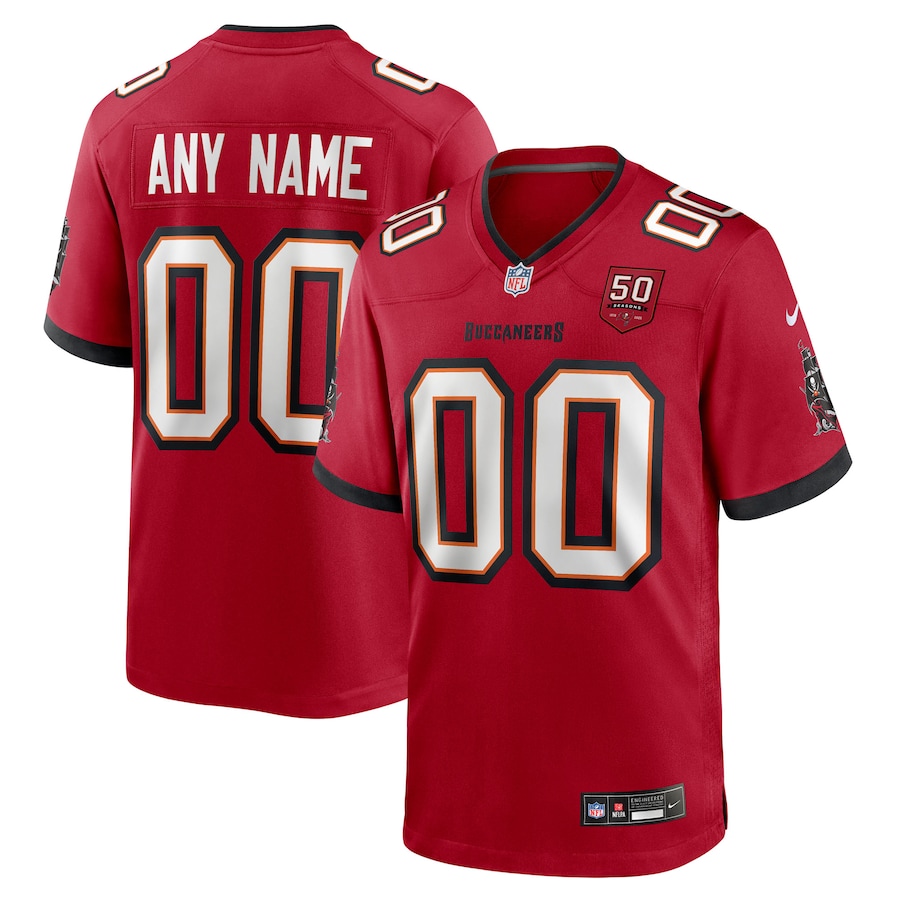 Tampa Bay Buccaneers  50th Anniversary Custom Game Jersey - Red