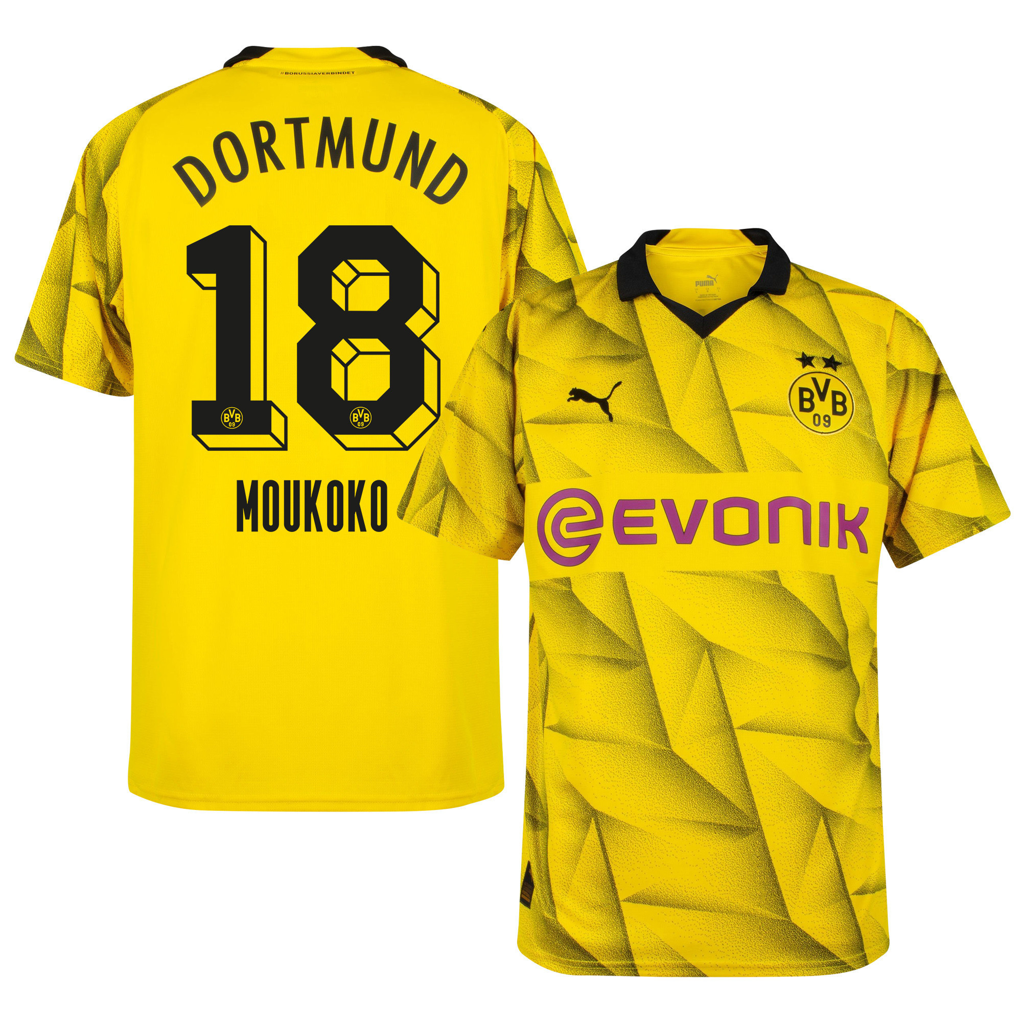 Youssoufa Moukoko 18 Borussia Dortmund 2023-24  Cup Jersey - Men, Yellow