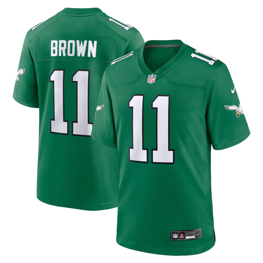 Mens Philadelphia Eagles A.J. Brown  Kelly Green Alternate Game Player Jersey