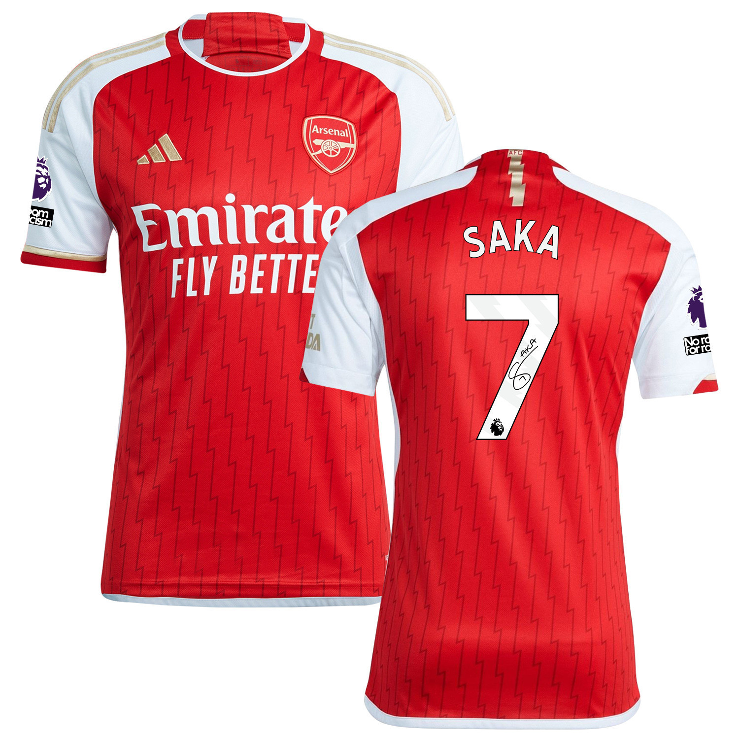 Bukayo Saka 7 Signed Arsenal 2023/24 Home Jersey - Men, Red