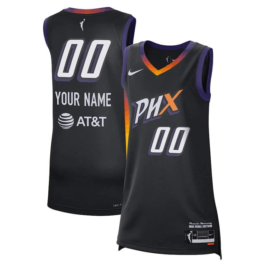 Phoenix Mercury Unisex 2024 Rebel Edition Custom Jersey - Black