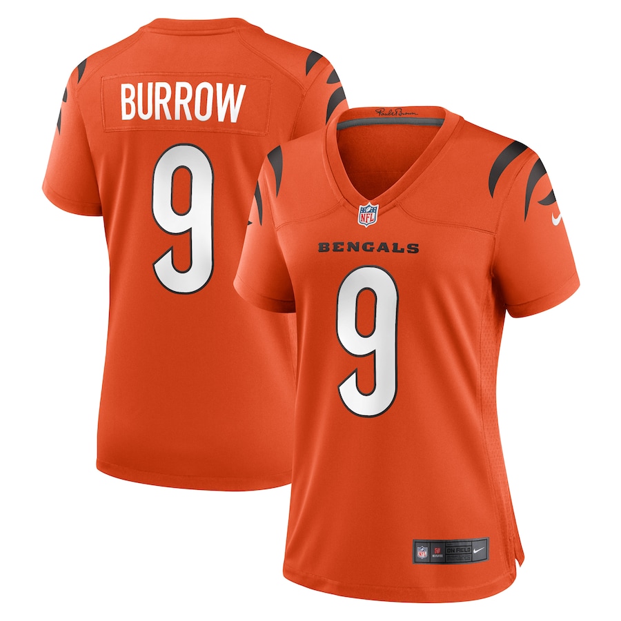 Womens Cincinnati Bengals Joe Burrow  Orange Game Jersey