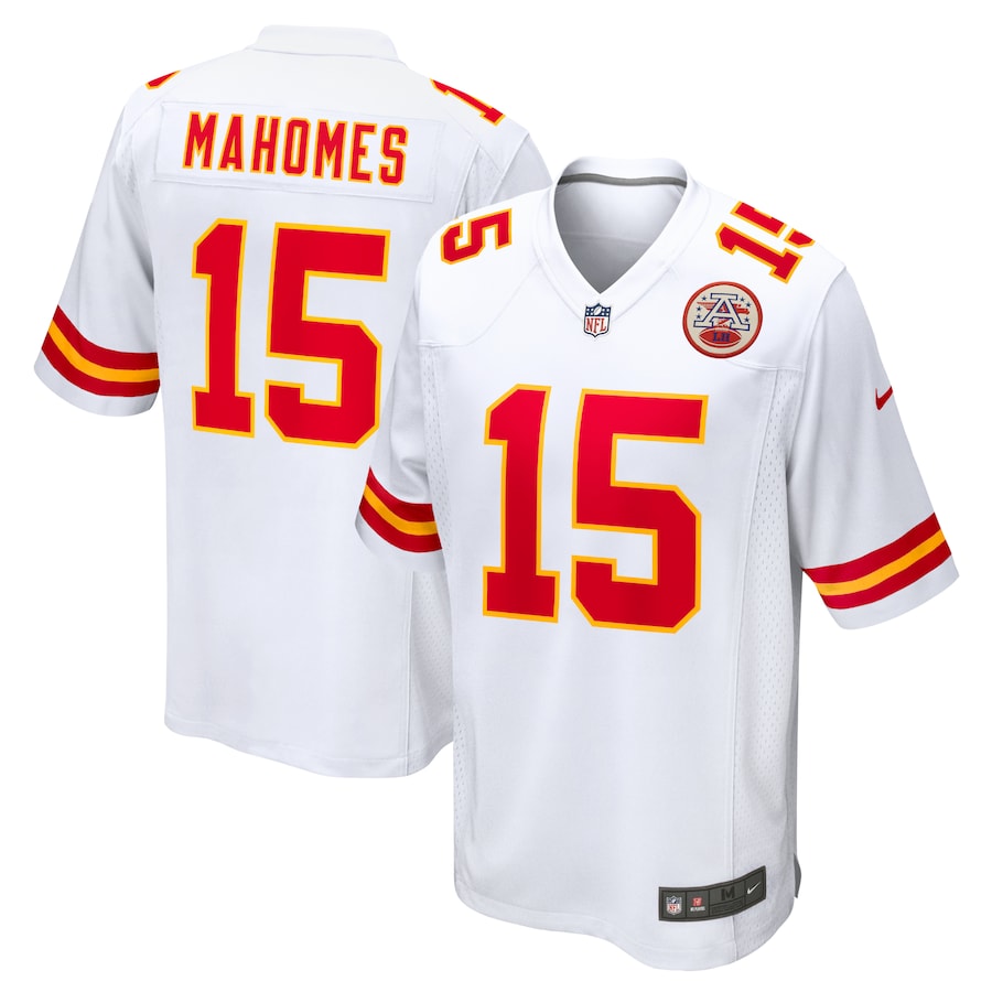 Mens Kansas City Chiefs Patrick Mahomes   White  Game Jersey