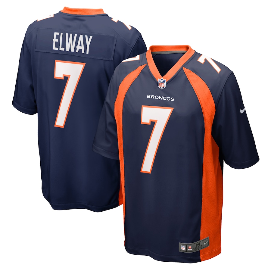 Mens Denver Broncos John Elway  Navy Retired Player Jersey