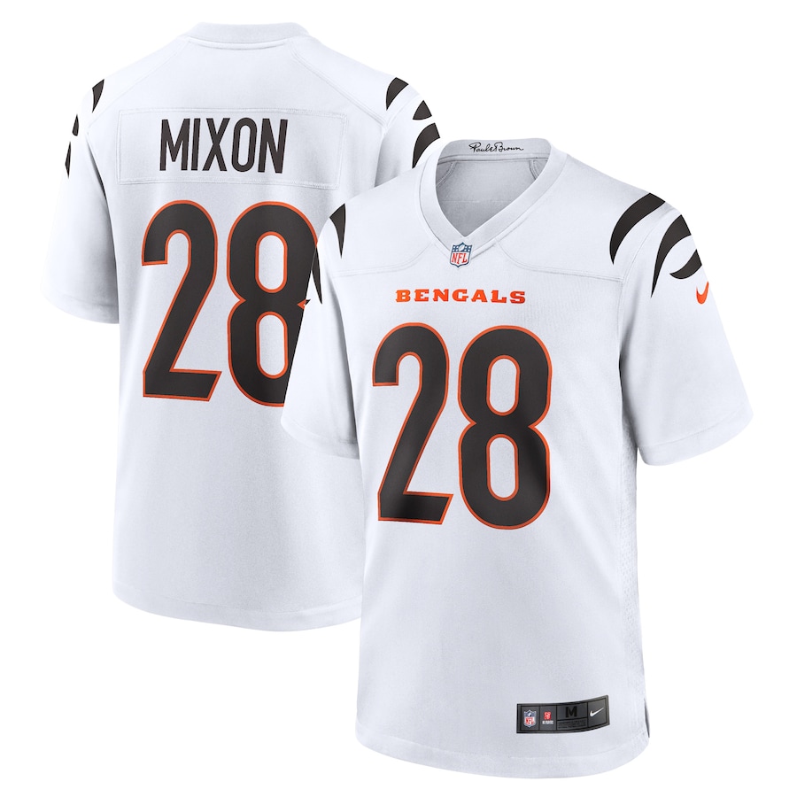 Mens Cincinnati Bengals Joe Mixon  White Away Game Player Jersey