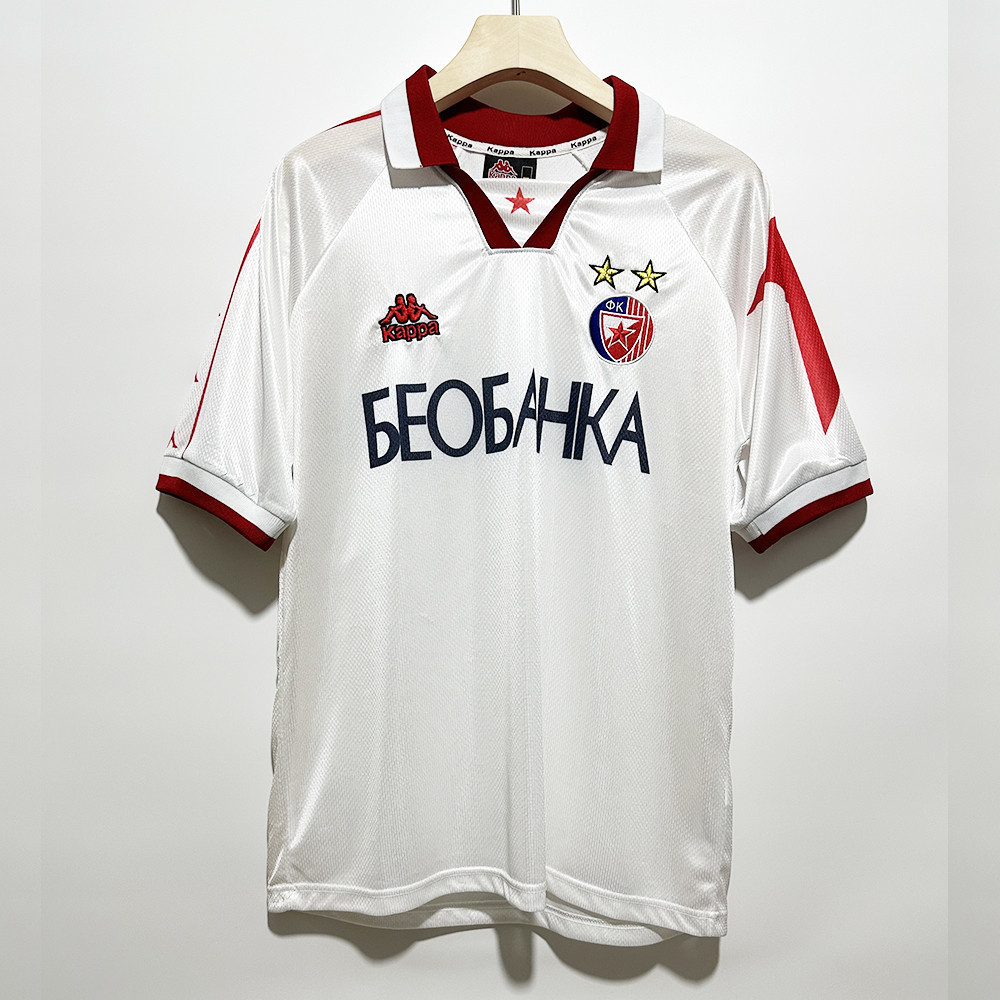 Red Star Belgrade 1995-97 Away Men Retro Jersey - White
