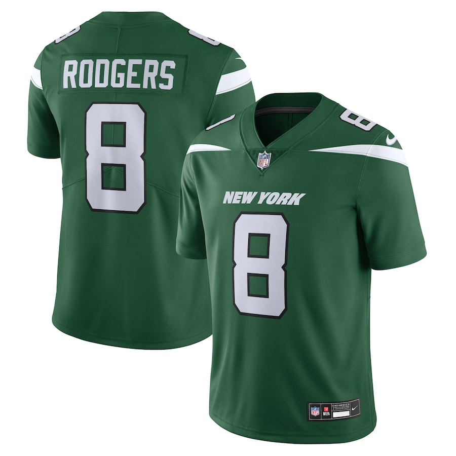 Mens New York Jets Aaron Rodgers  Gotham Green Vapor Untouchable Limited Jersey
