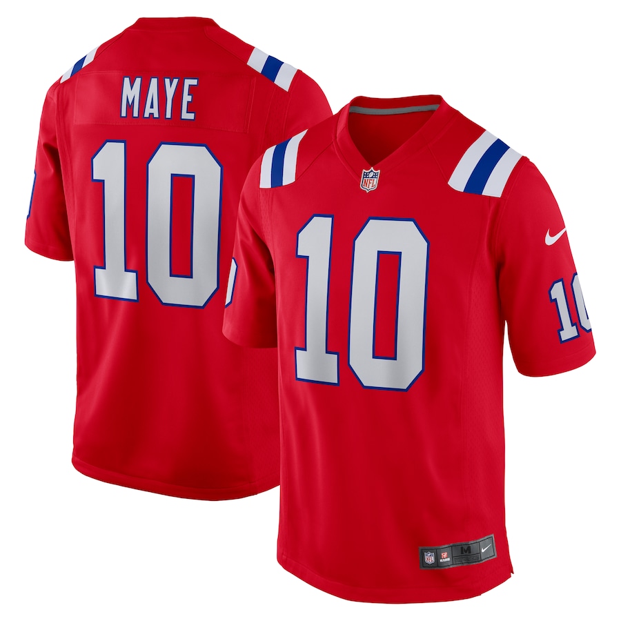 Drake Maye Men's New England Patriots  Red  Player Game Jersey