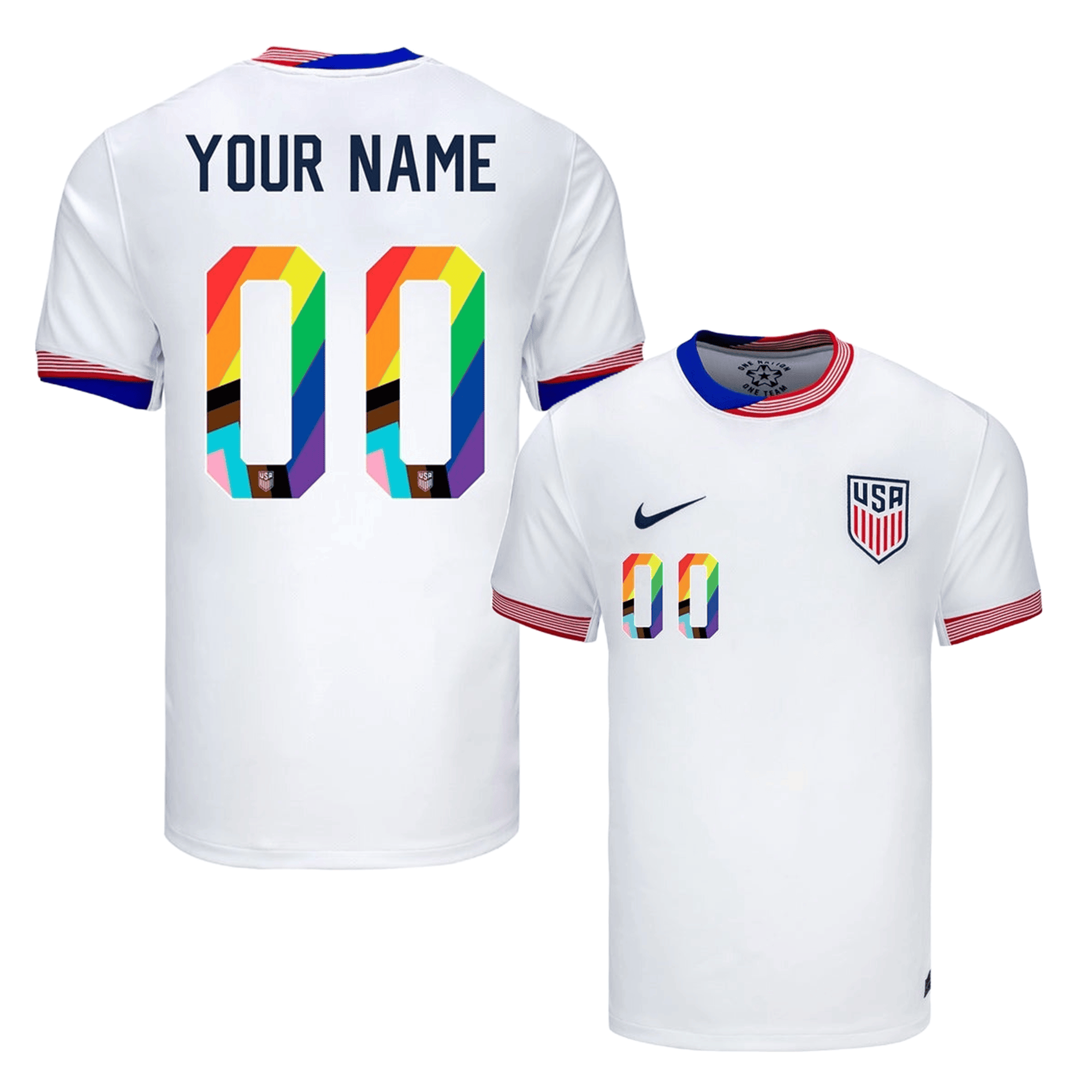 USMNT 2024 Pride-Themed Home Jersey Customized - Men