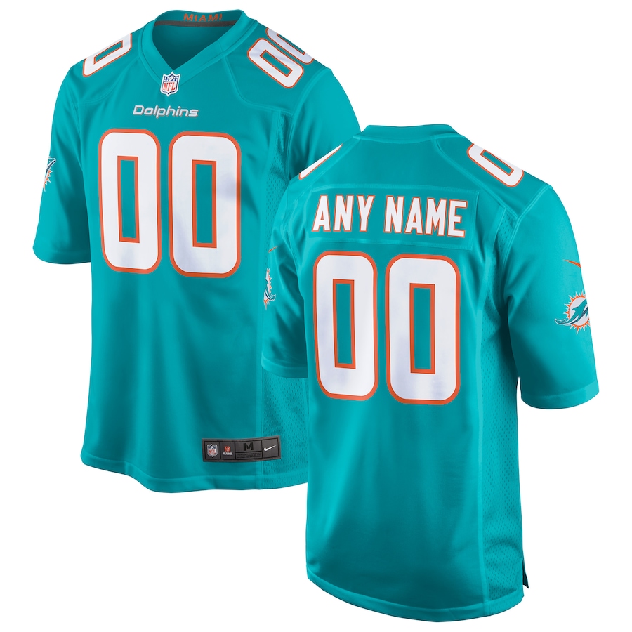 Miami Dolphins   Custom Game Jersey - Aqua