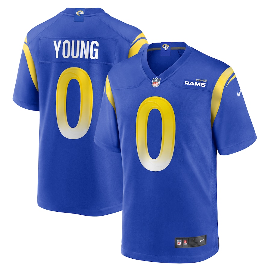 Mens Los Angeles Rams Byron Young  Royal Home Game Jersey