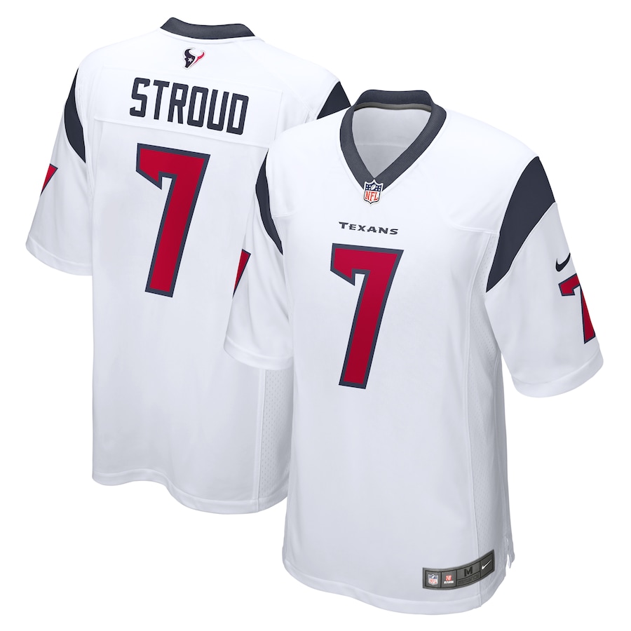 Mens Houston Texans CJ Stroud  White 2023  Draft First Round Pick Game Jersey