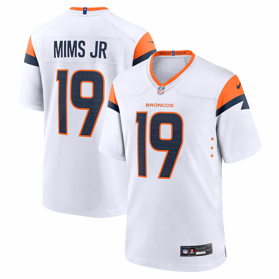 Marvin Mims Jr Denver Broncos  Game Jersey -  White