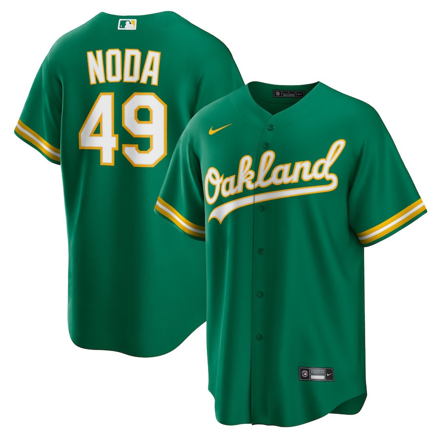 Ryan Noda 49 Oakland Athletics Alternate Men Jersey - Kelly Green