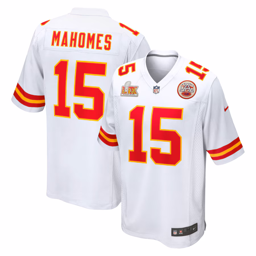 Patrick Mahomes Kansas City Chiefs  Super Bowl LIX Game Jersey - White