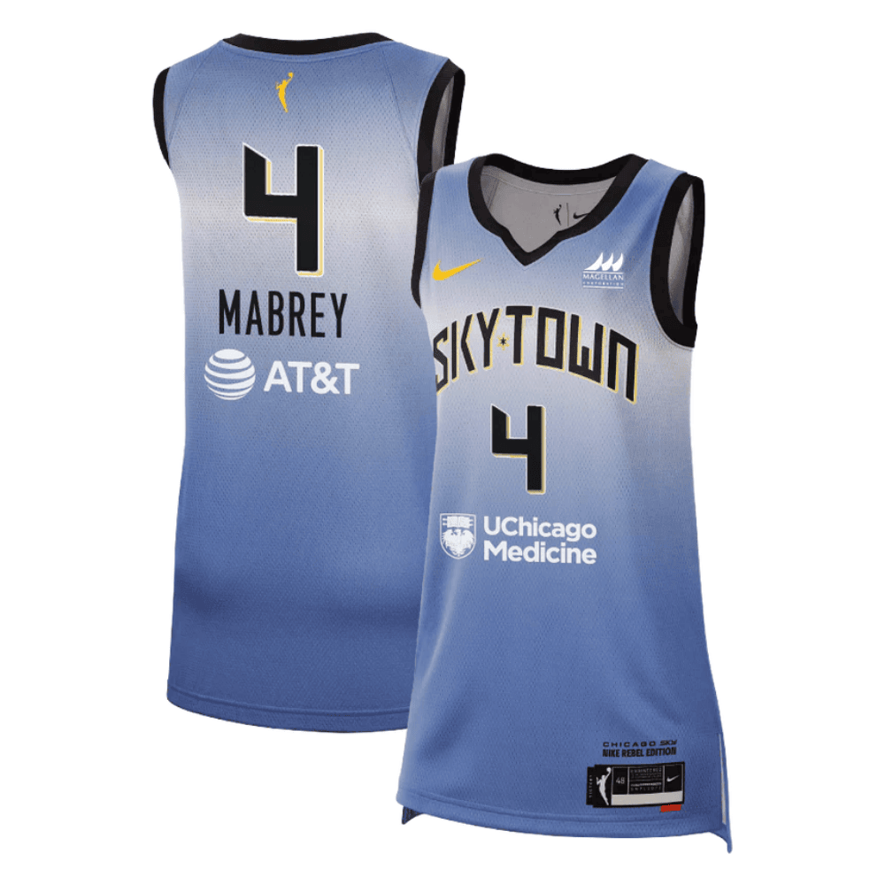 Marina Mabrey 4 Chicago Sky Unisex 2024 Rebel Edition Jersey - Light Blue