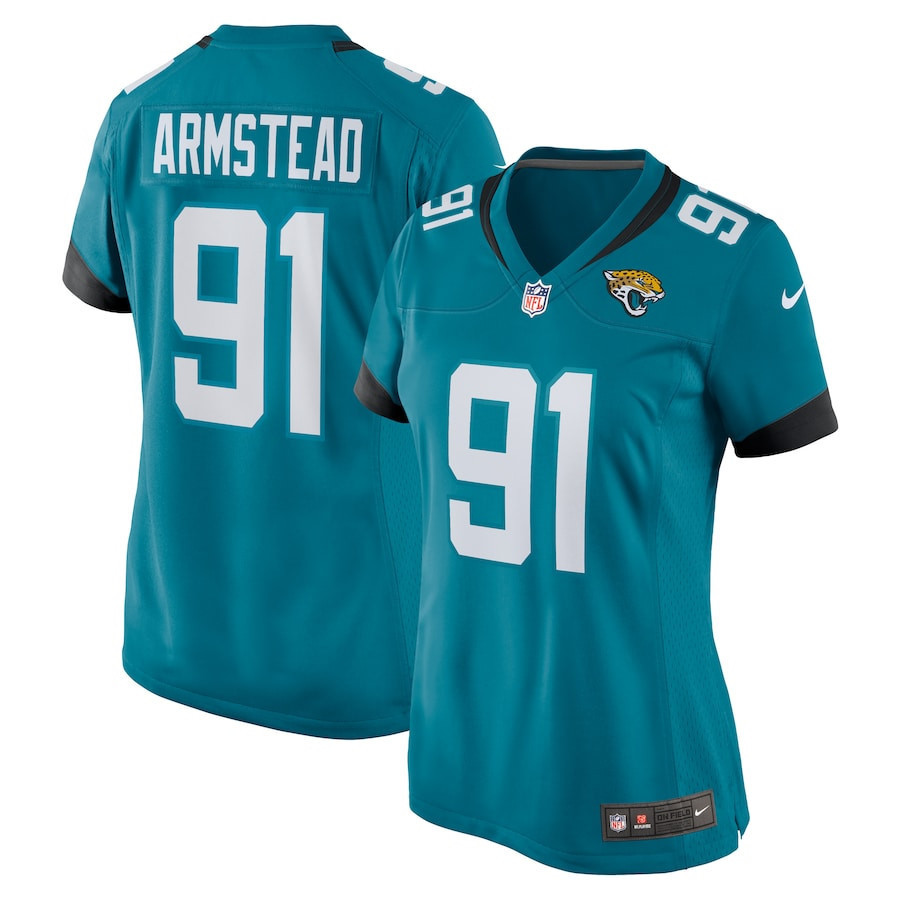 Arik Armstead 91 Jacksonville Jaguars Alternate Game Women Jersey - Teal