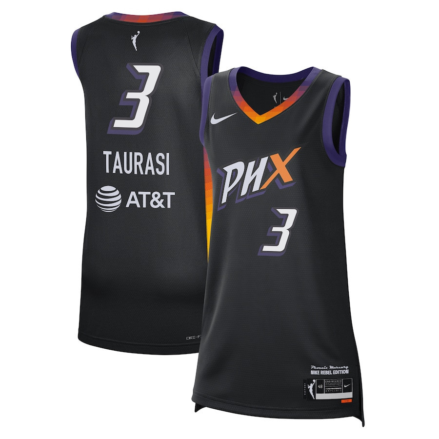 Diana Taurasi 3 Phoenix Mercury Unisex 2024 Rebel Edition Player Jersey - Black