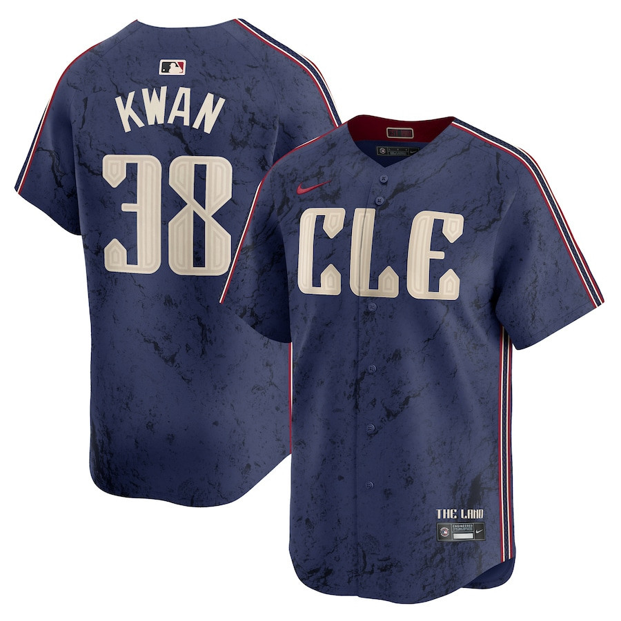 Steven Kwan 38 Cleveland Guardians 2024 City Connect Limited Men Jersey - Navy