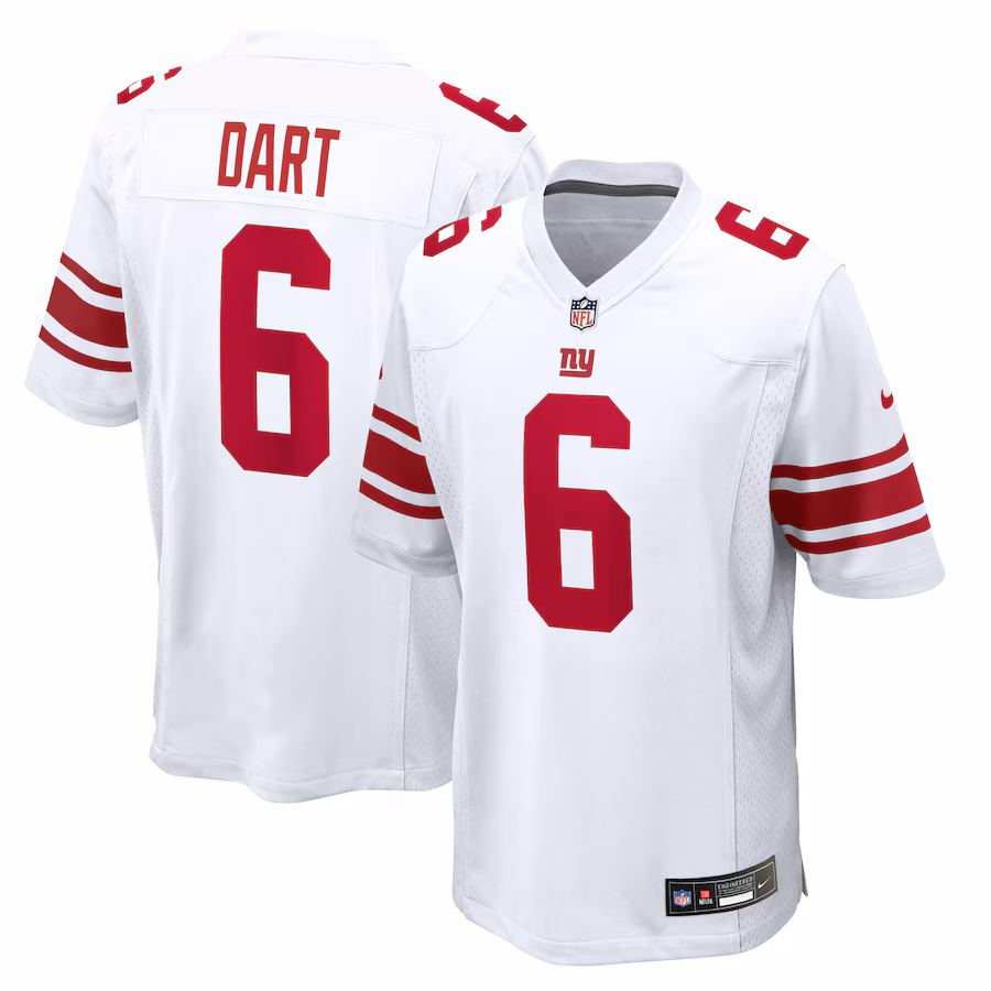 Jaxson Dart New York Giants   Game Jersey - White
