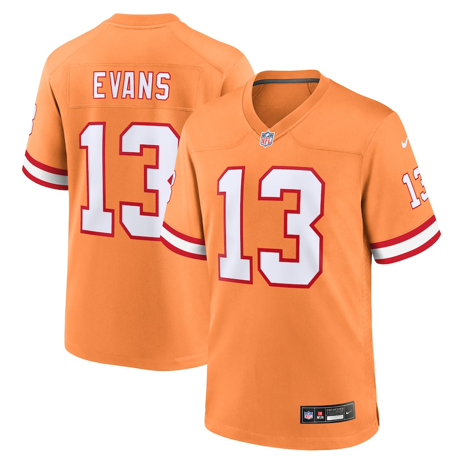 Mens Tampa Bay Buccaneers Mike Evans  Orange Throwback Game Jersey