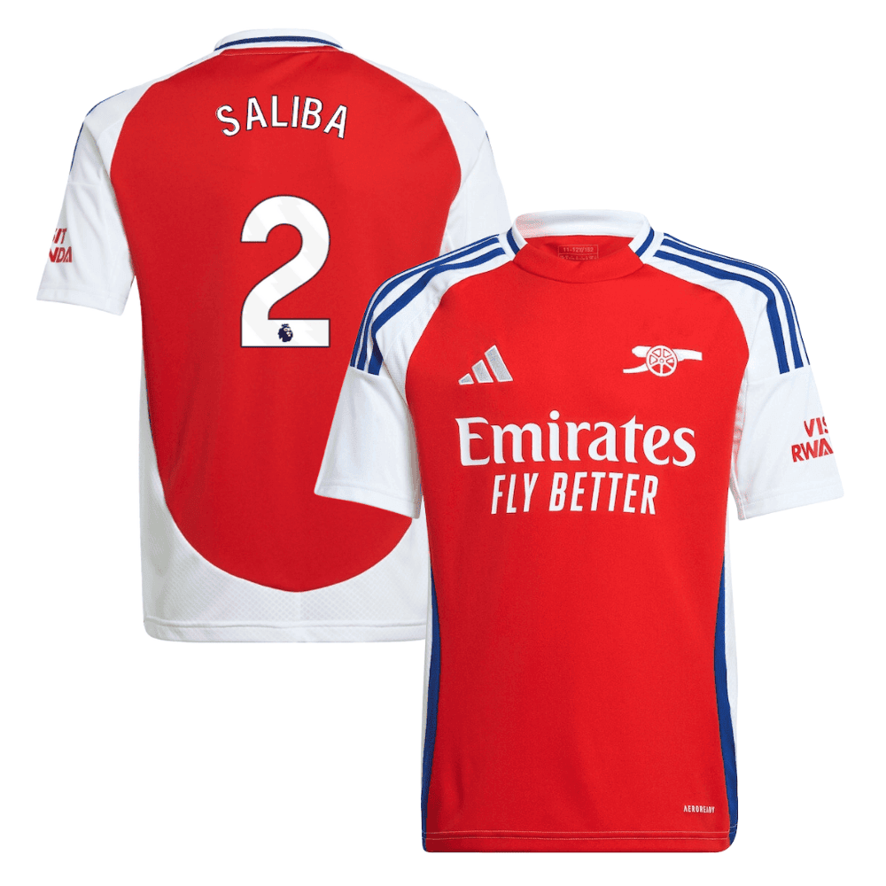 William Saliba 2 Arsenal 2024/25 Home YOUTH Jersey - Red