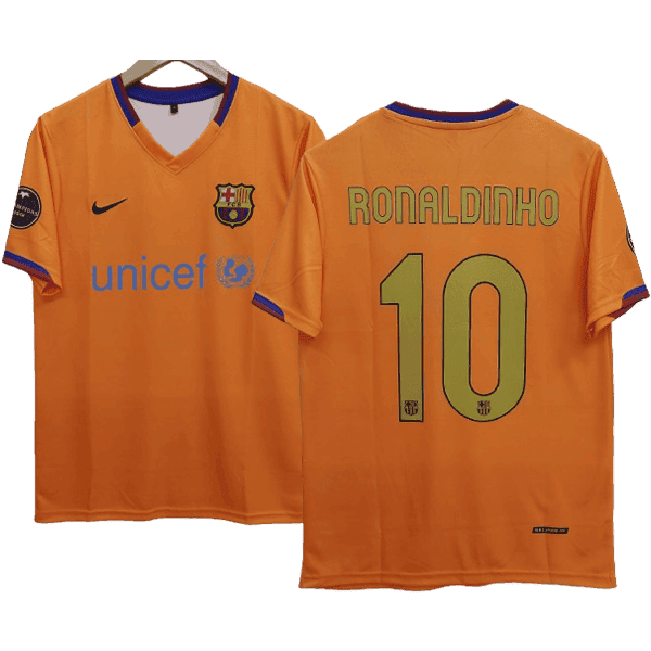 Ronaldinho Barcelona 2006-07 Away Men Jersey - Orange