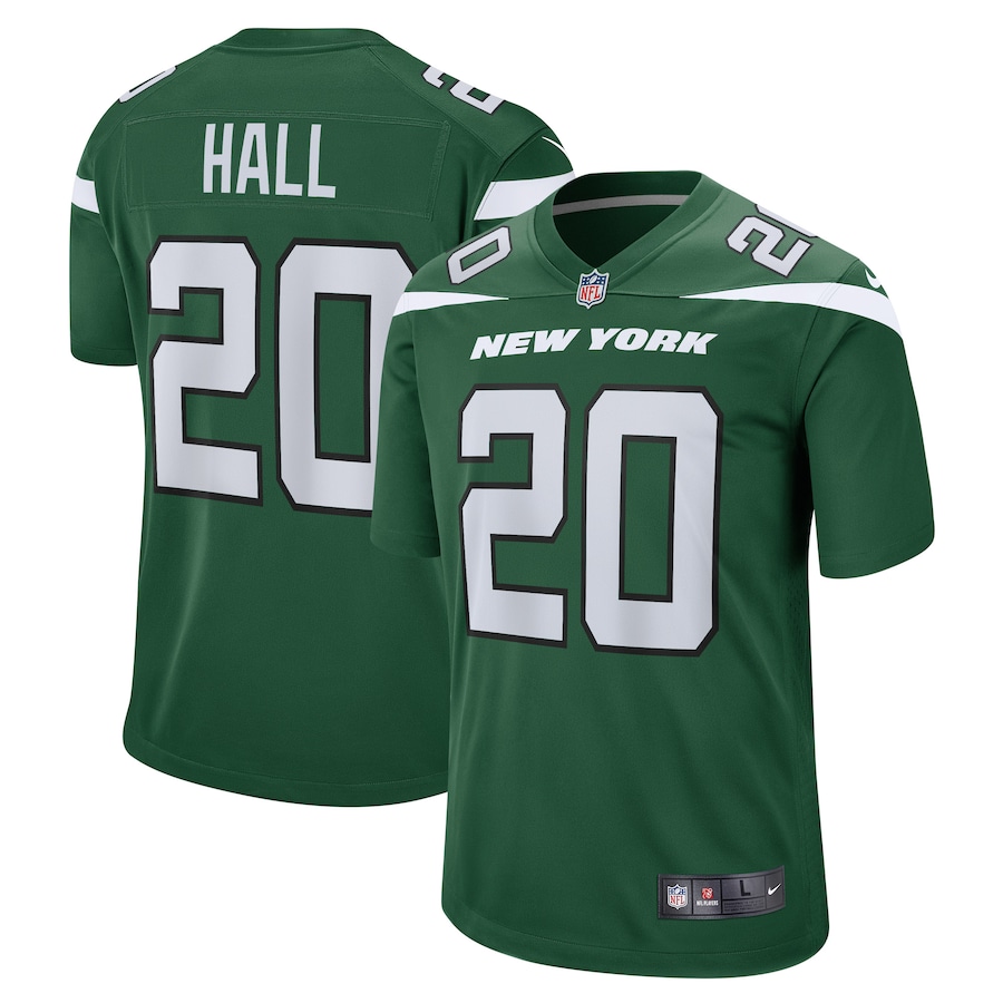 Mens New York Jets Breece Hall  Green Player Game Jersey