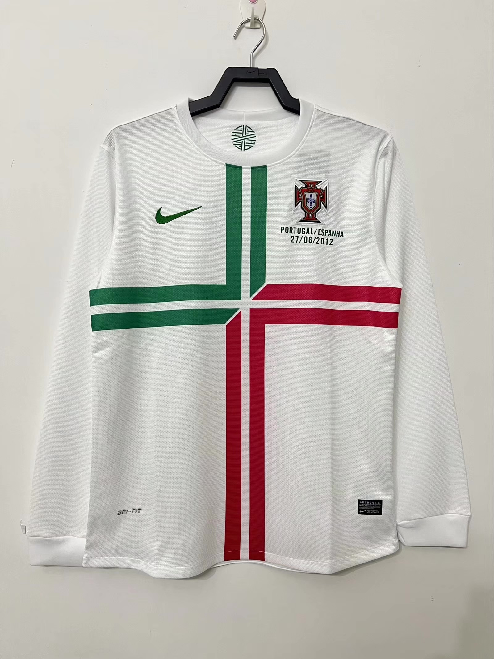 Portugal 2012 Away Retro Jersey Men - Long Sleeve, White