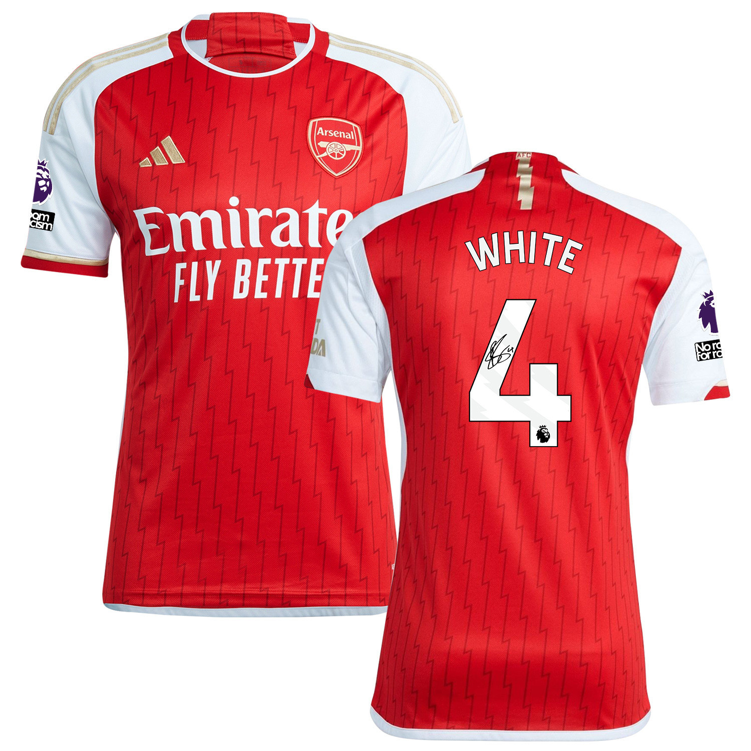 Ben White 4 Signed Arsenal 2023/24 Home Jersey - Men, Red