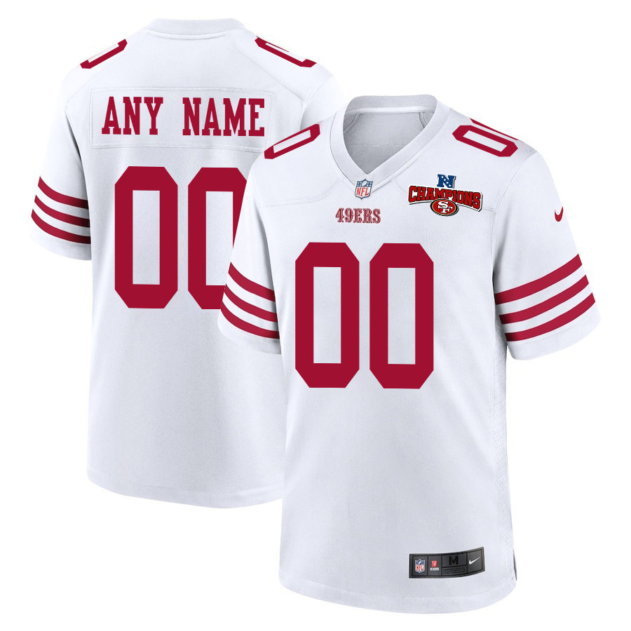 San Francisco 49ers NFC Champions Patch Game Men Custom Jersey - White