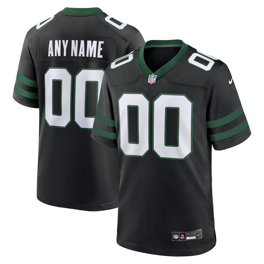 New York Jets Alternate Custom Game Men Jersey - Legacy Black