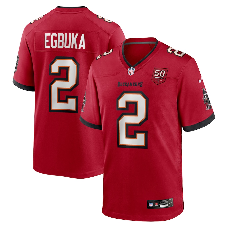 Emeka Egbuka  Tampa Bay Buccaneers  Team 50th Season Game Jersey -  Red