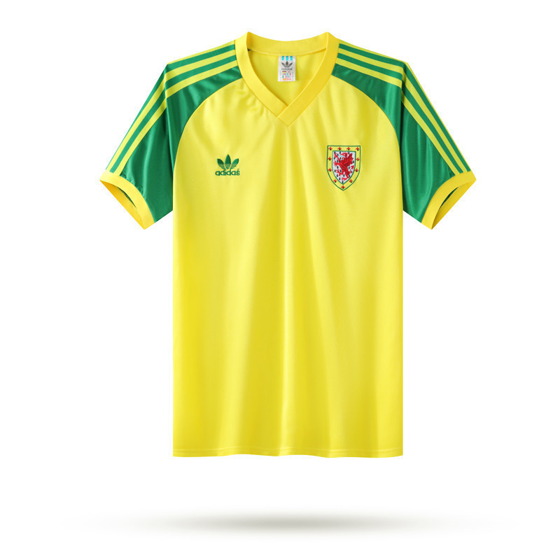 Wales 1982 Men Away Retro Jersey - Yellow