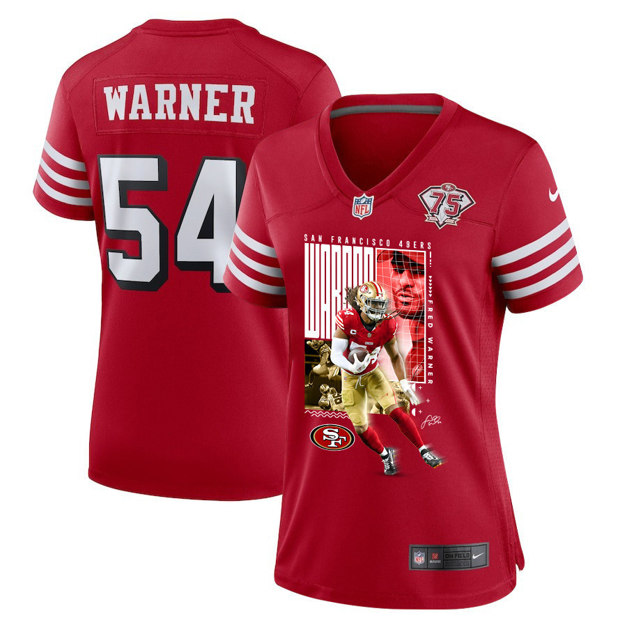 Fred Warner 54 San Francisco 49ers All-Pro Fred Women Game Jersey - Scarlet