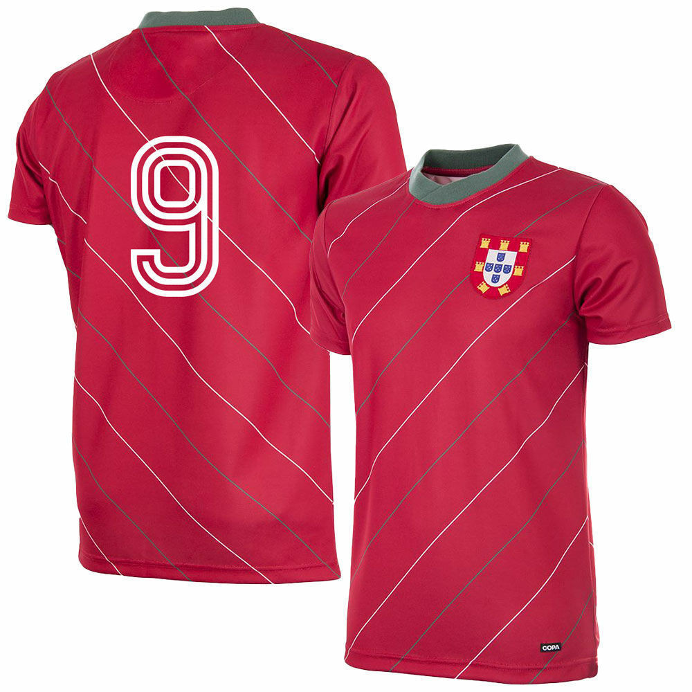 Portugal 1982-1983 Men Retro Jersey No. 9 - Red