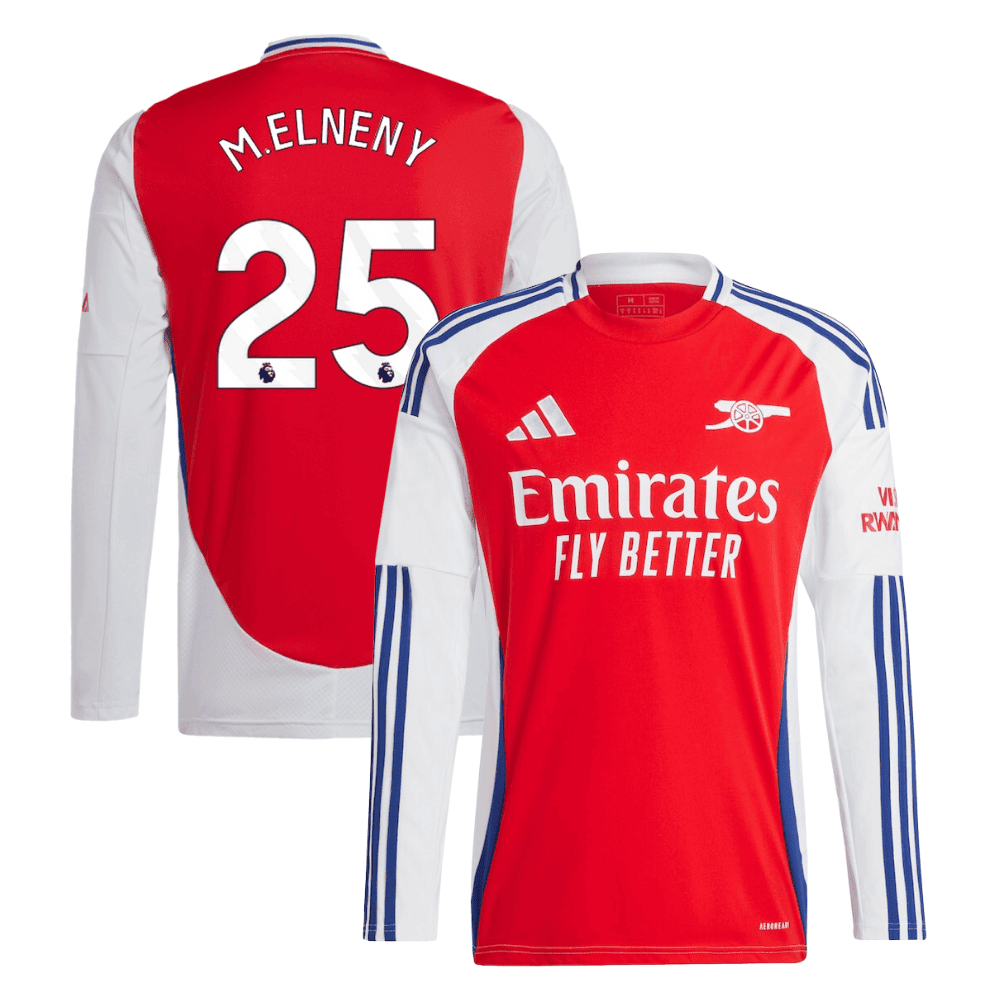Mohamed Elneny 25 Arsenal 2024/25 Home Long Sleeve Men Jersey - Red