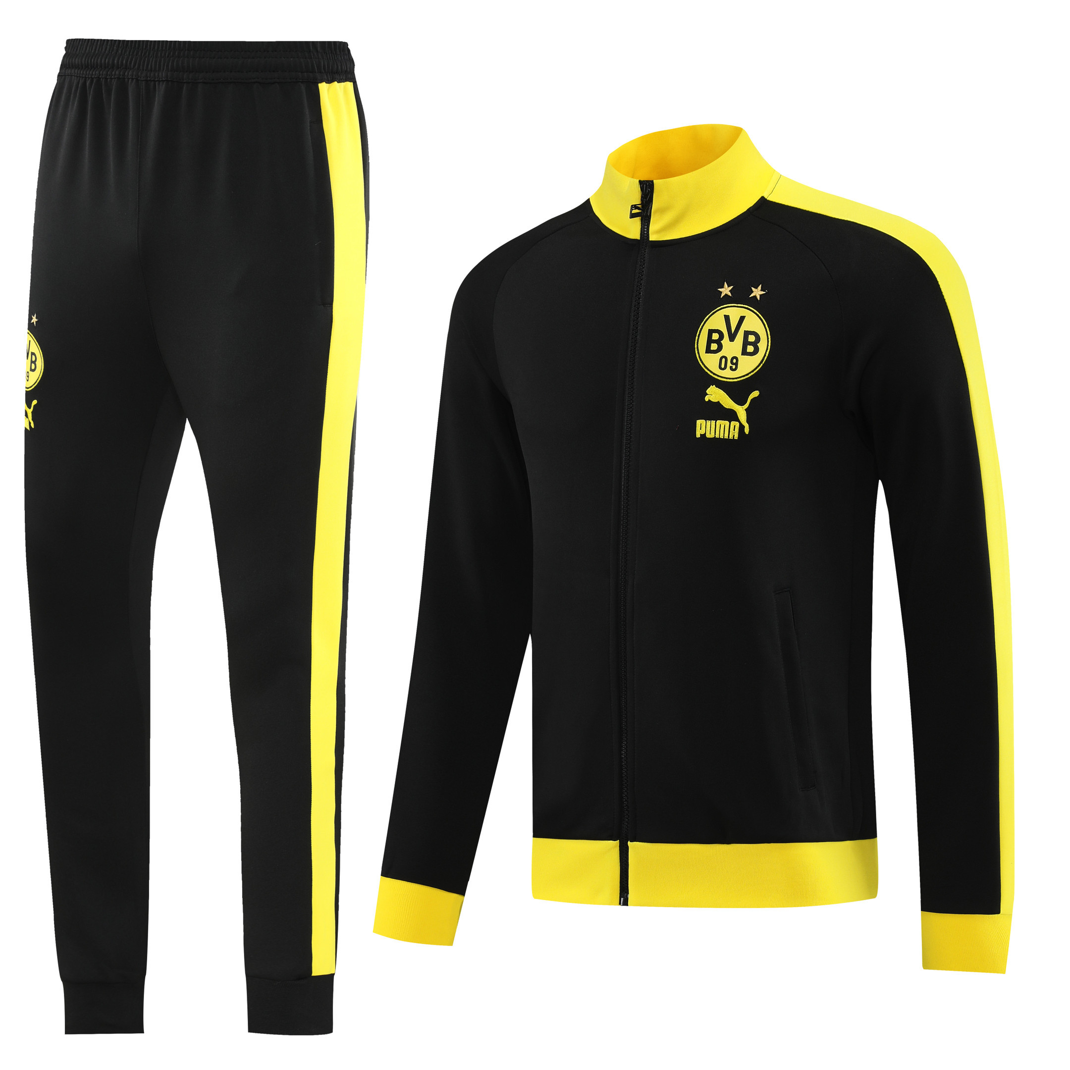 Borussia Dortmund Football Tracksuit/ Anthem Jacket 23/24 - Black Yellow Stripes