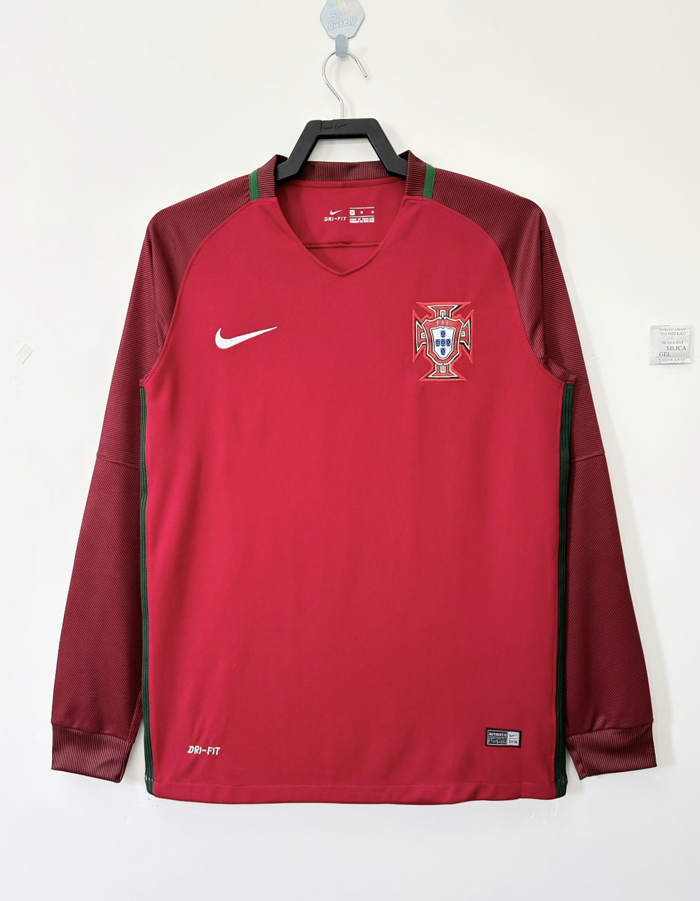 Portugal 2016 Home Retro Jersey Men - Long Sleeve, Red