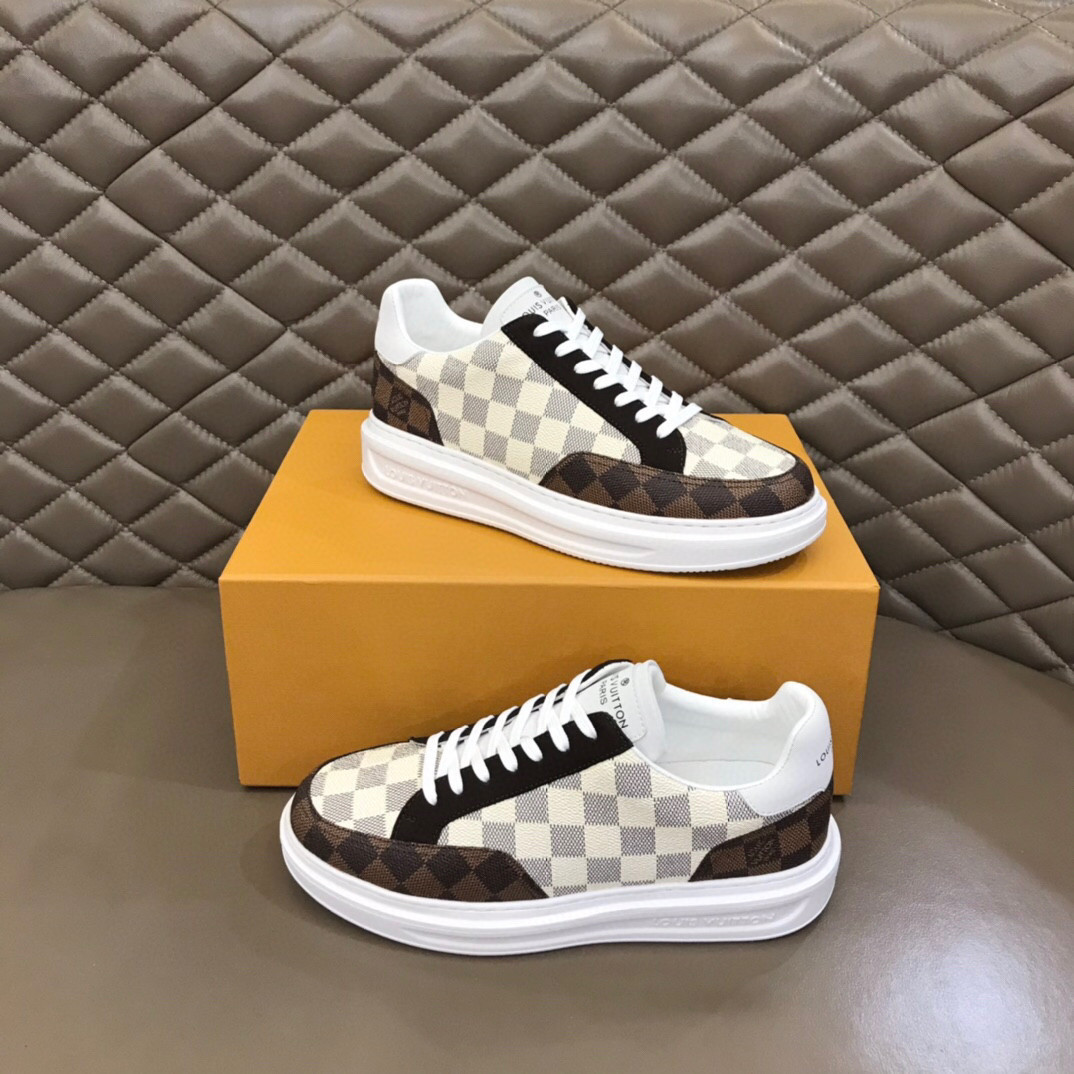 Damier Pattern Sneaker In Grey/Brown