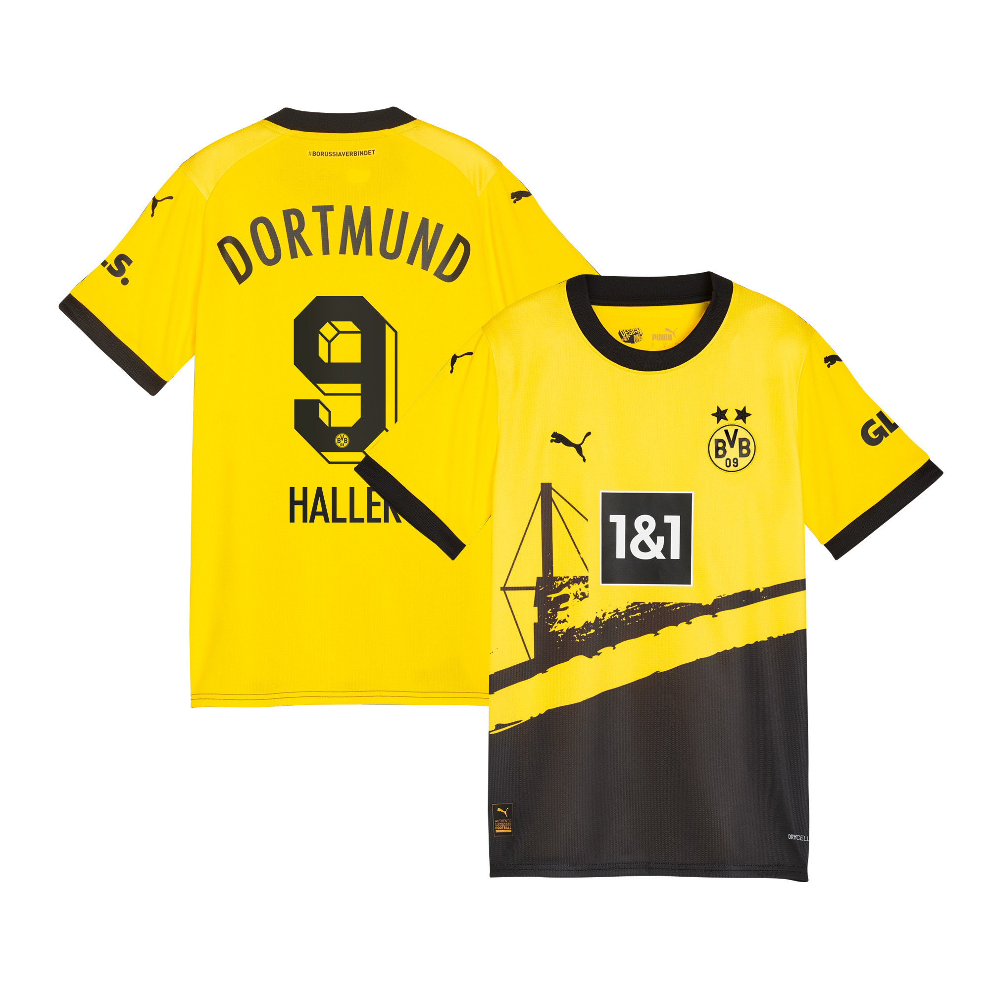 Sébastien Haller 9 Borussia Dortmund 2023/24 Home Men Jersey - Black/Yellow