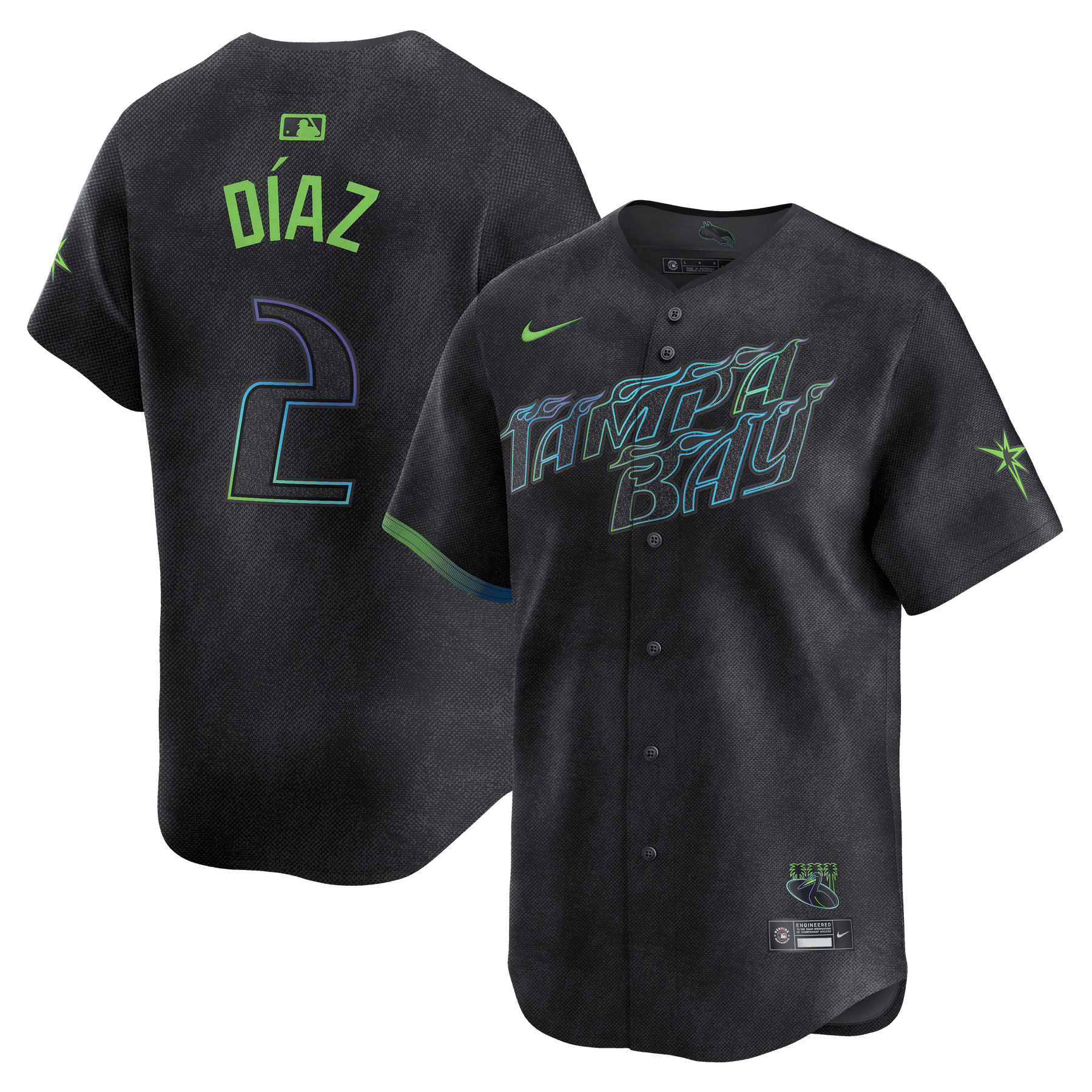 Yandy Diaz 2 Tampa Bay Rays 2024 City Connect Limited Men Jersey - Charcoal